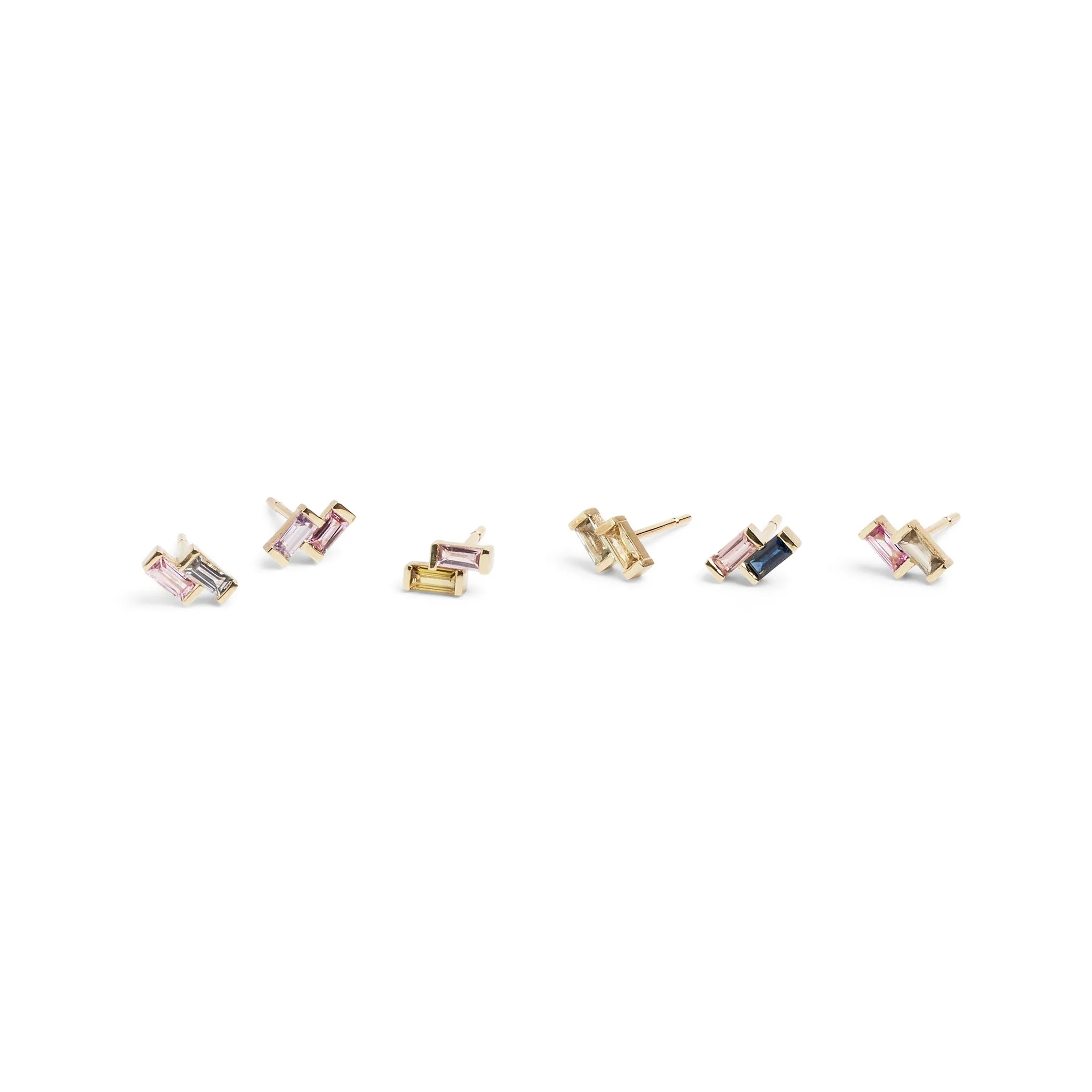 Juicy Double Sapphire Stud Earring Pieces of Eight