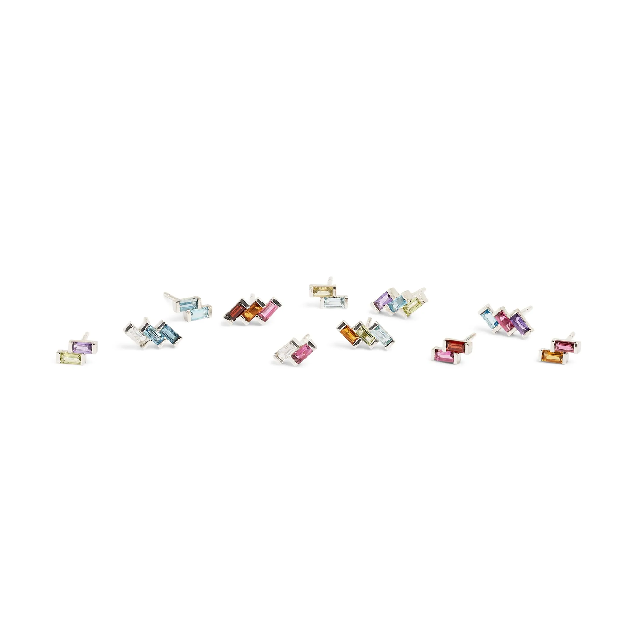 Juicy Triple Gem Stud Earring (Single) Pieces of Eight