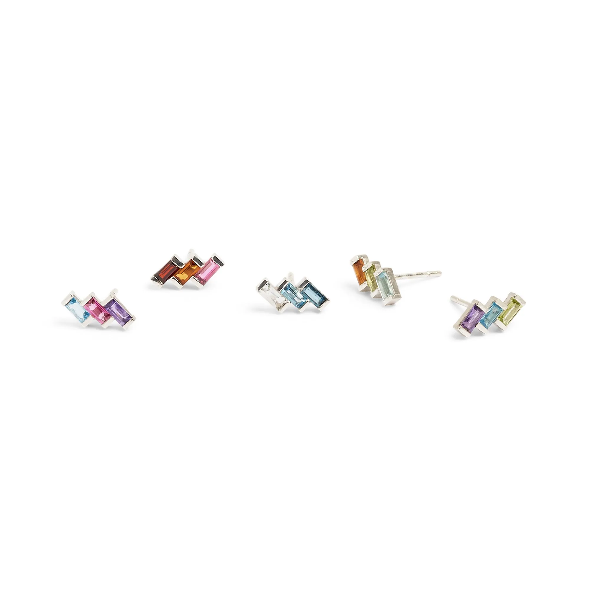 Juicy Triple Gem Stud Earring (Single) Pieces of Eight