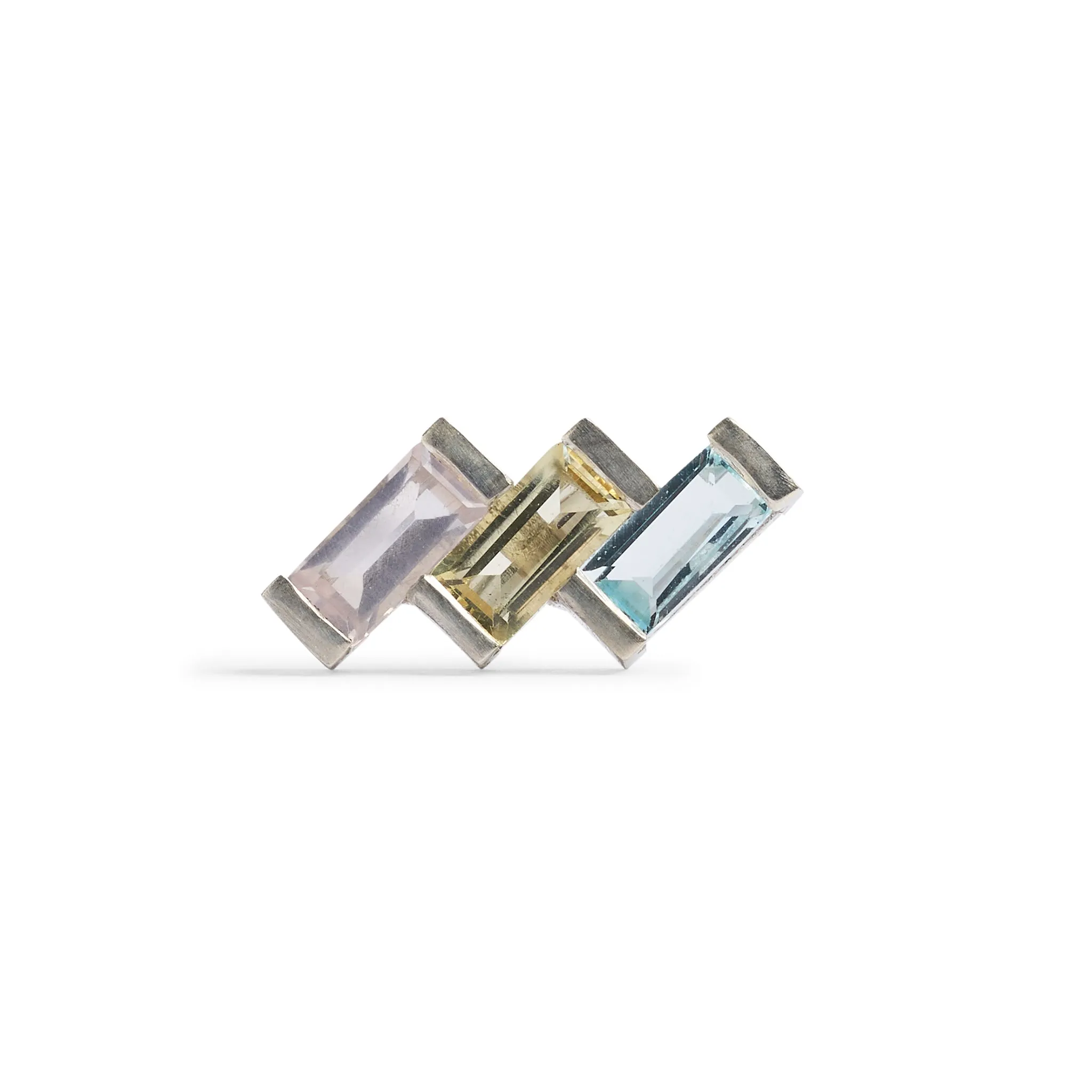 Juicy Triple Gem Stud Earring (Single) Pieces of Eight
