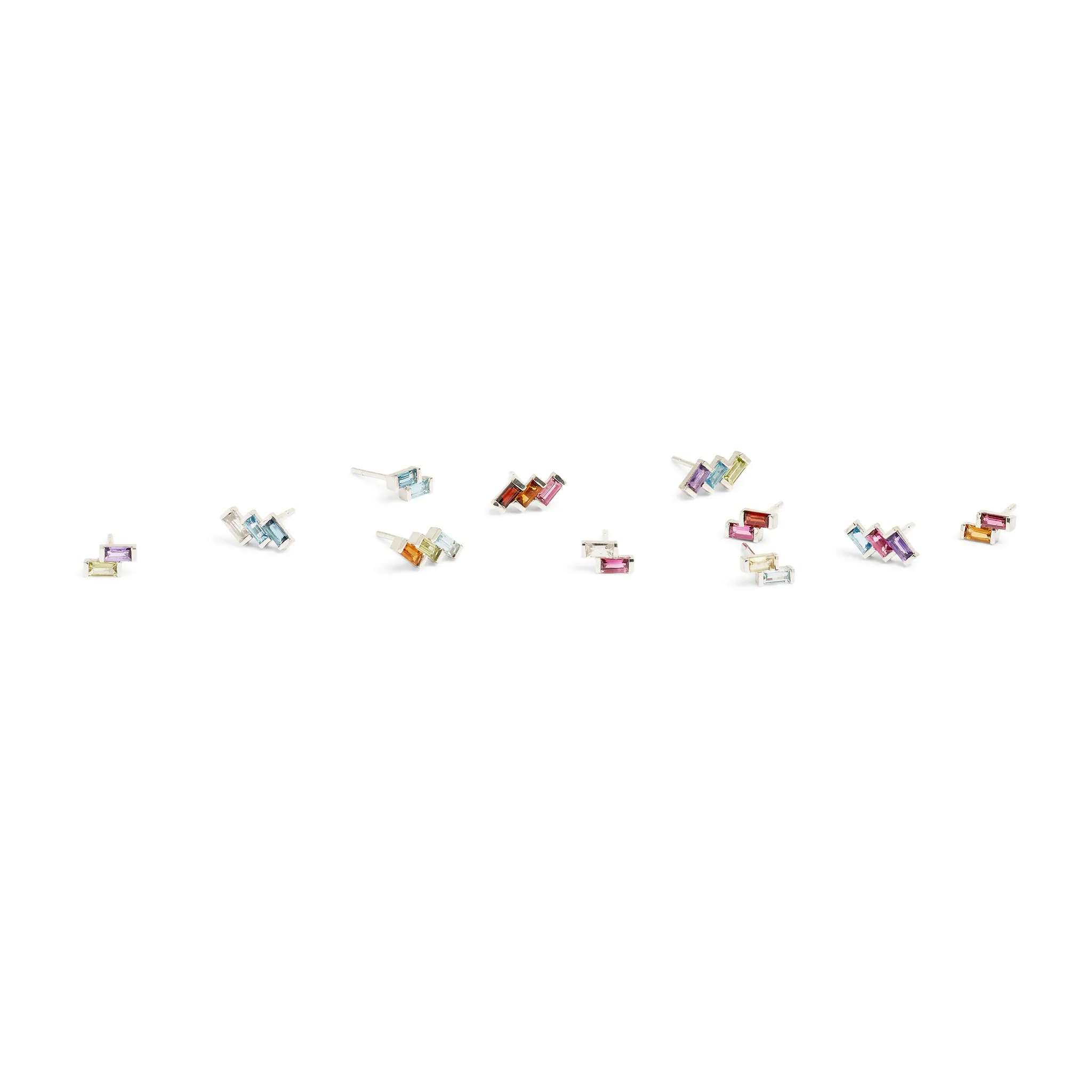 Juicy Triple Gem Stud Earring (Single) Pieces of Eight