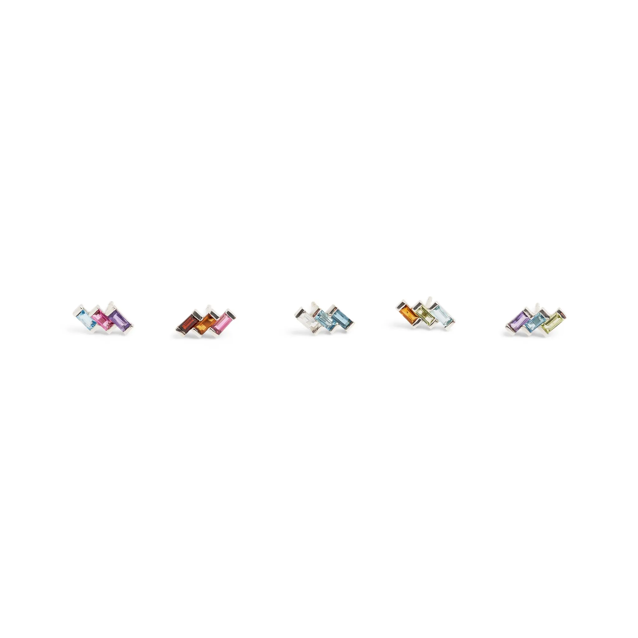 Juicy Triple Gem Stud Earring (Single) Pieces of Eight