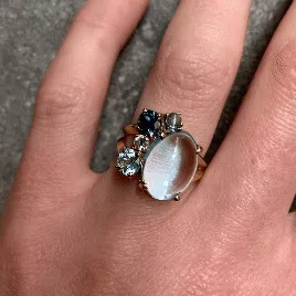 Kaleidoscope Blue Gem Ring Pieces of Eight
