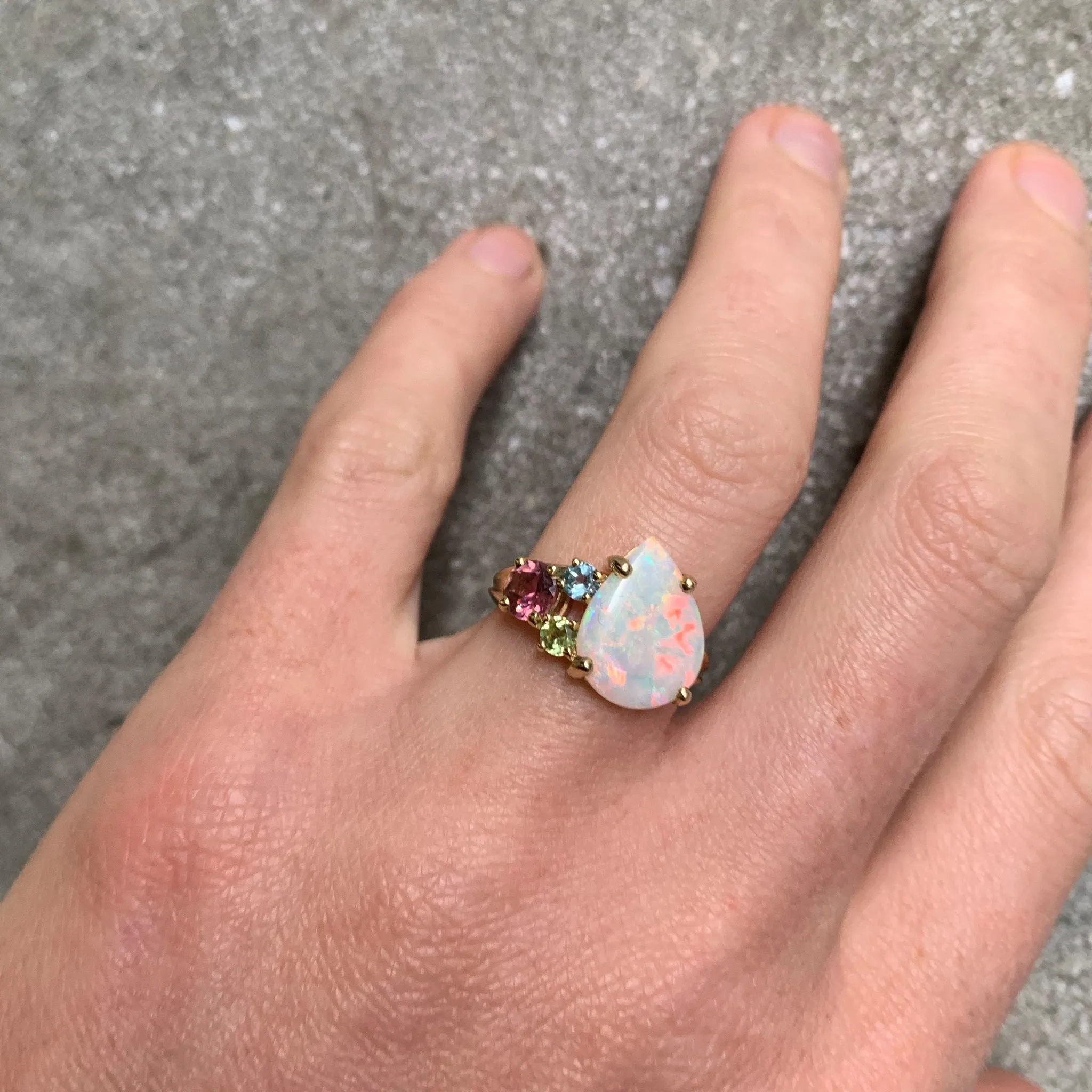 Kaleidoscope Opal Gem Ring Pieces of Eight