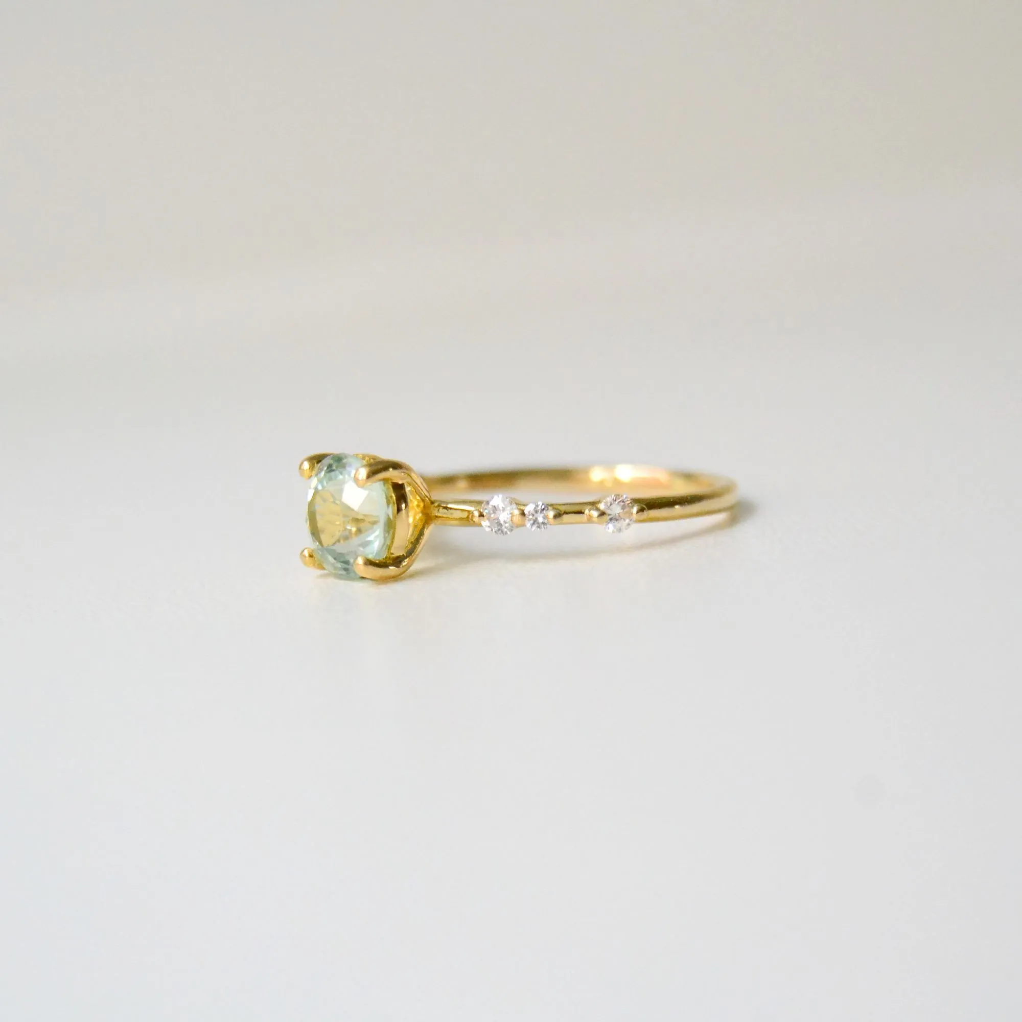 Ladaru Kola 18K Gold Ring w. Tourmaline & Diamonds