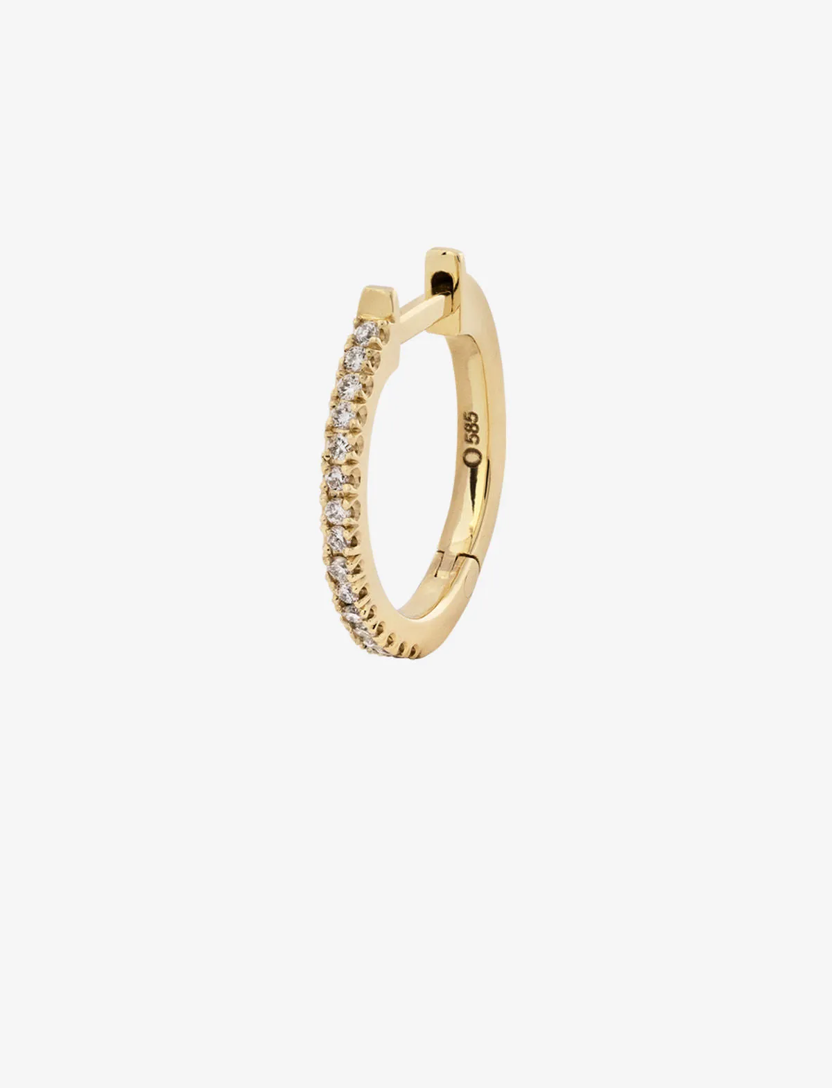Large Diamond 0.09 14K Gold, Whitegold or Rosegold Huggie w. Diamonds