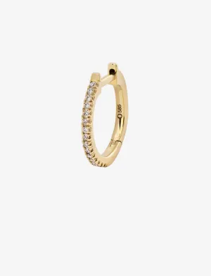 Large Diamond 0.09 14K Gold, Whitegold or Rosegold Huggie w. Diamonds
