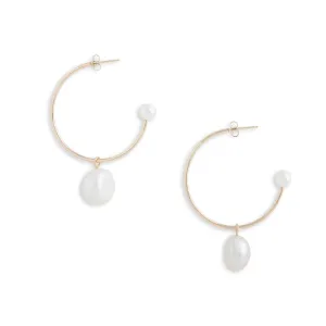 Large Gold Charming Hoop   Charms Earrings Pieces of Eight