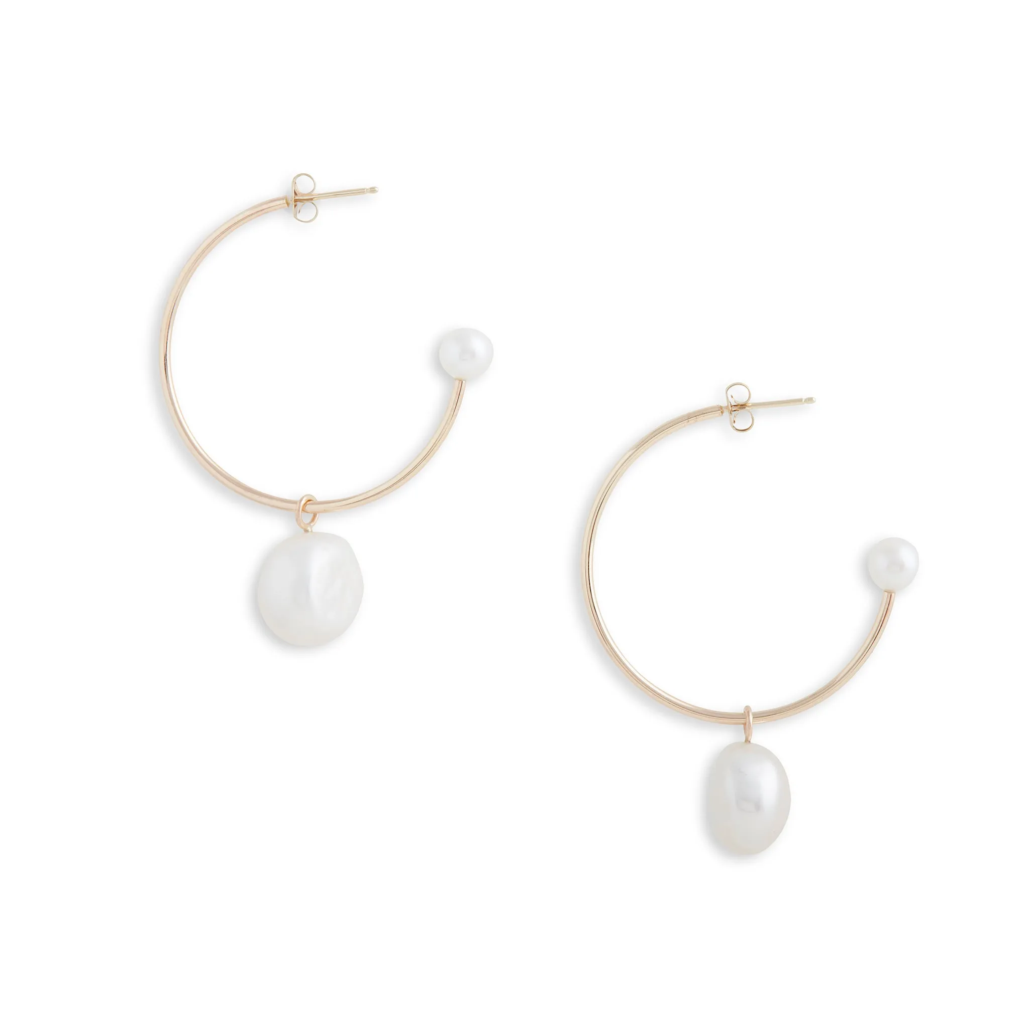 Large Gold Charming Hoop   Charms Earrings Pieces of Eight