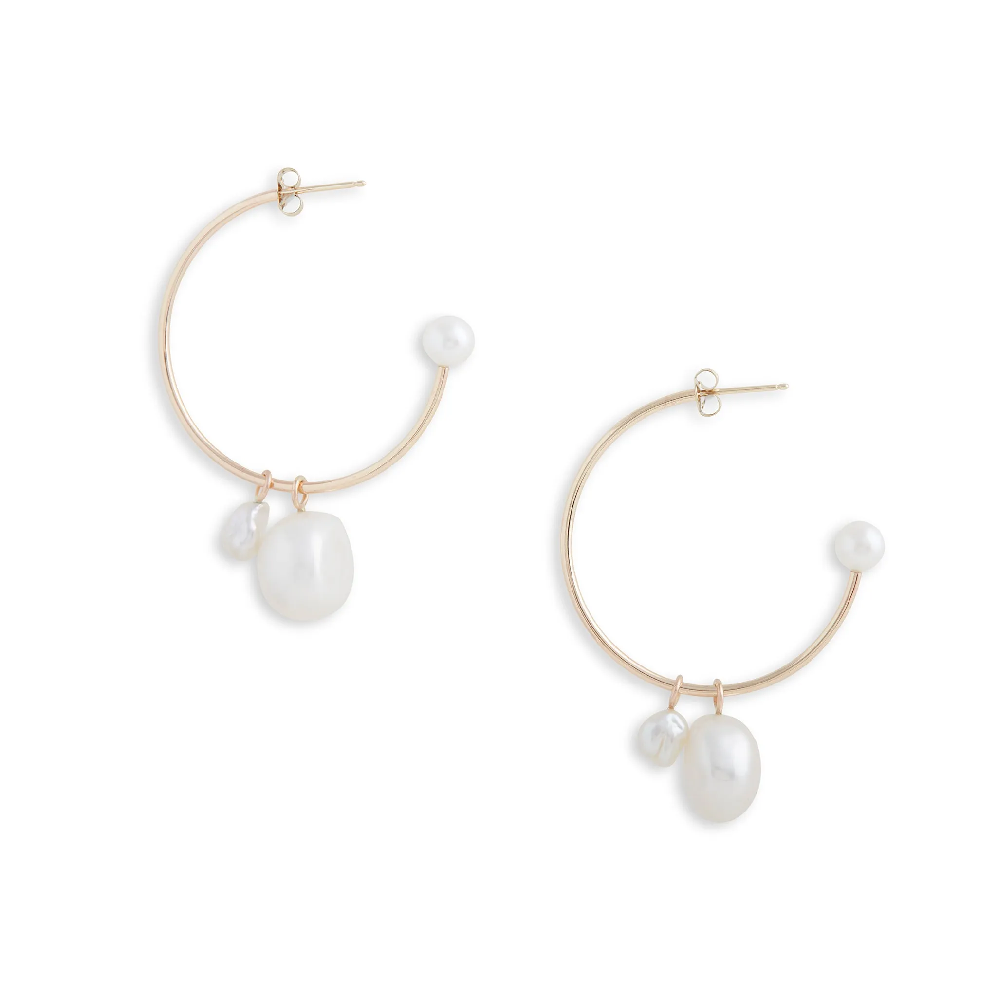 Large Gold Charming Hoop   Charms Earrings Pieces of Eight