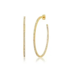 Large Pave Hoops ~ Gold
