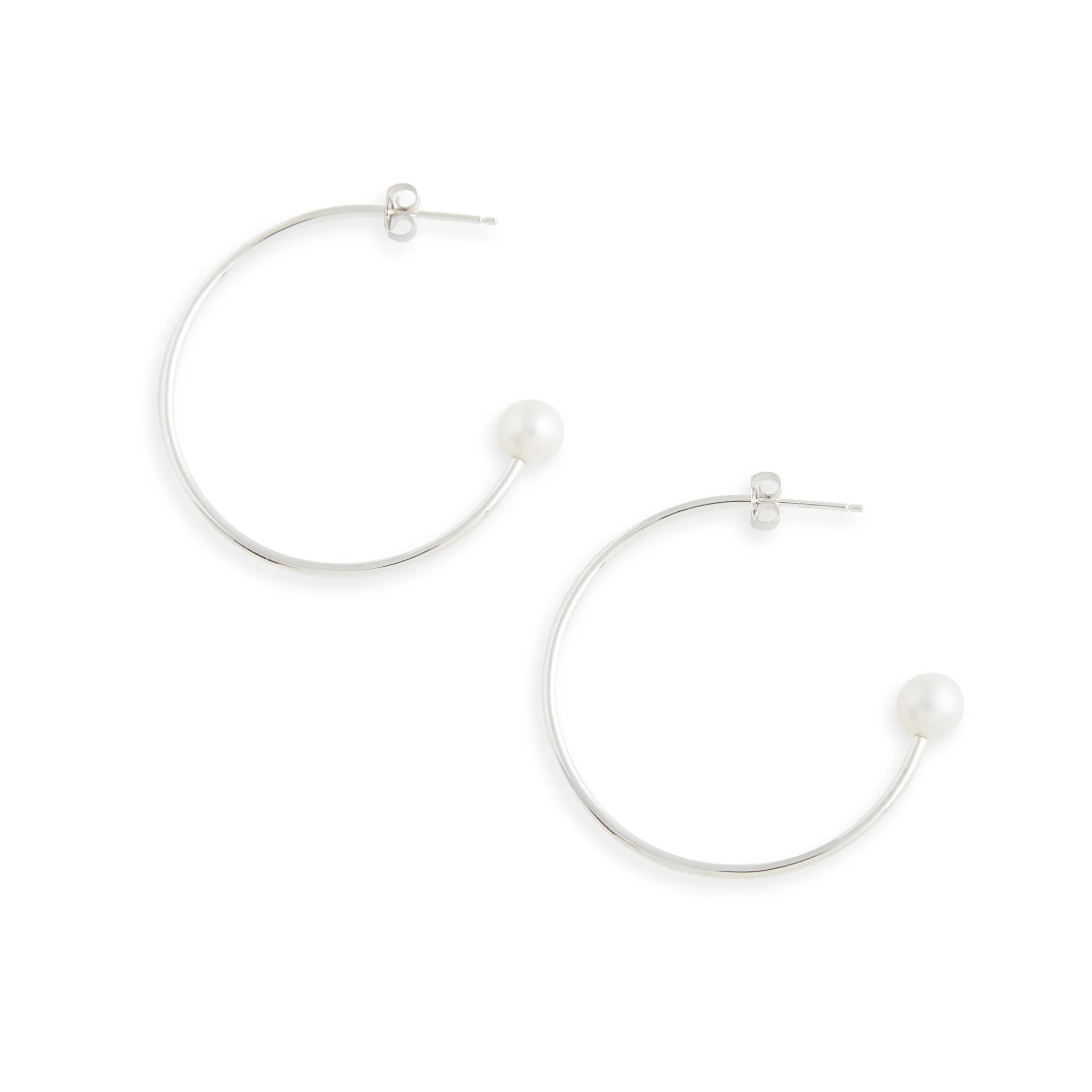 Large Silver Charming Hoop   Charms Earrings Pieces of Eight