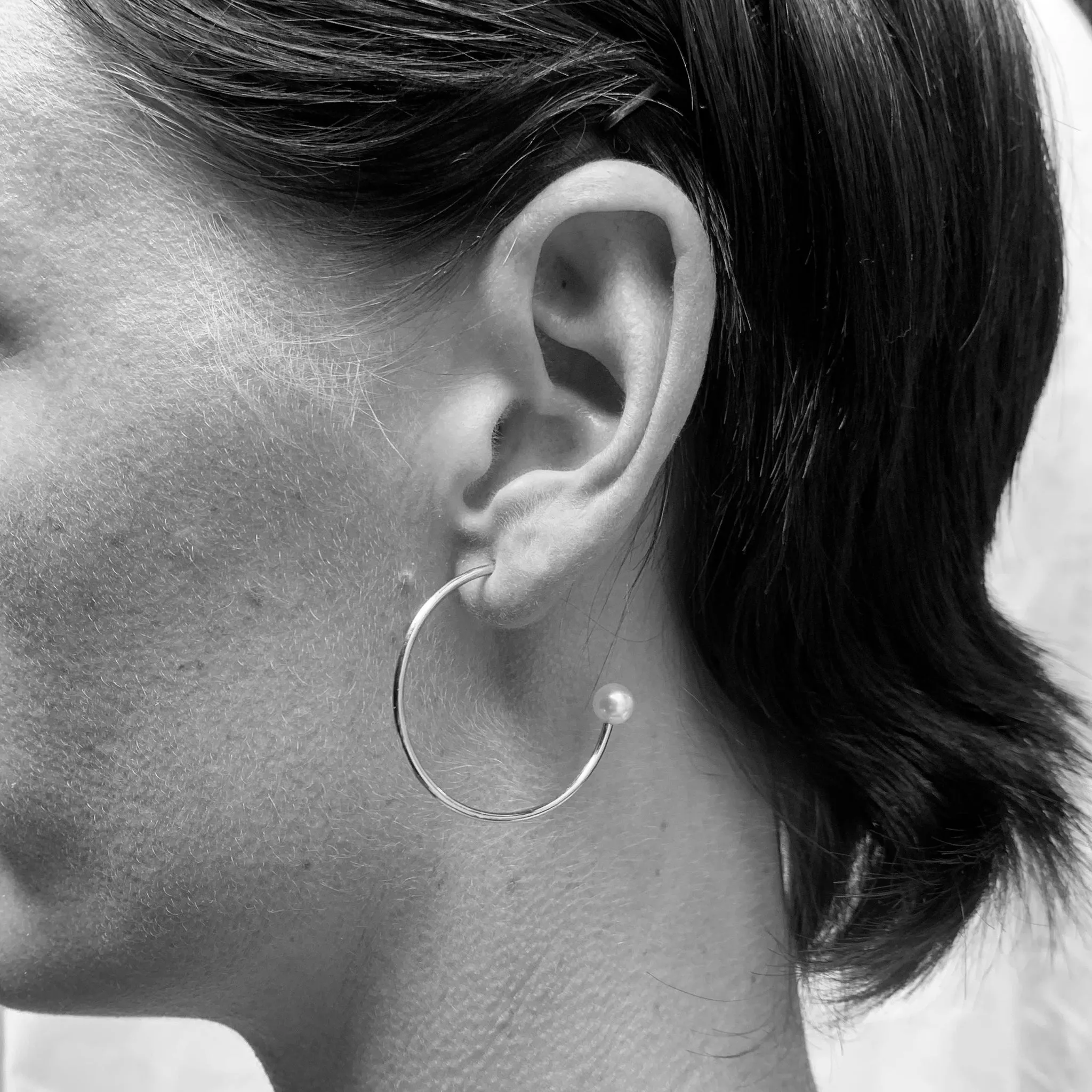 Large Silver Charming Hoop   Charms Earrings Pieces of Eight