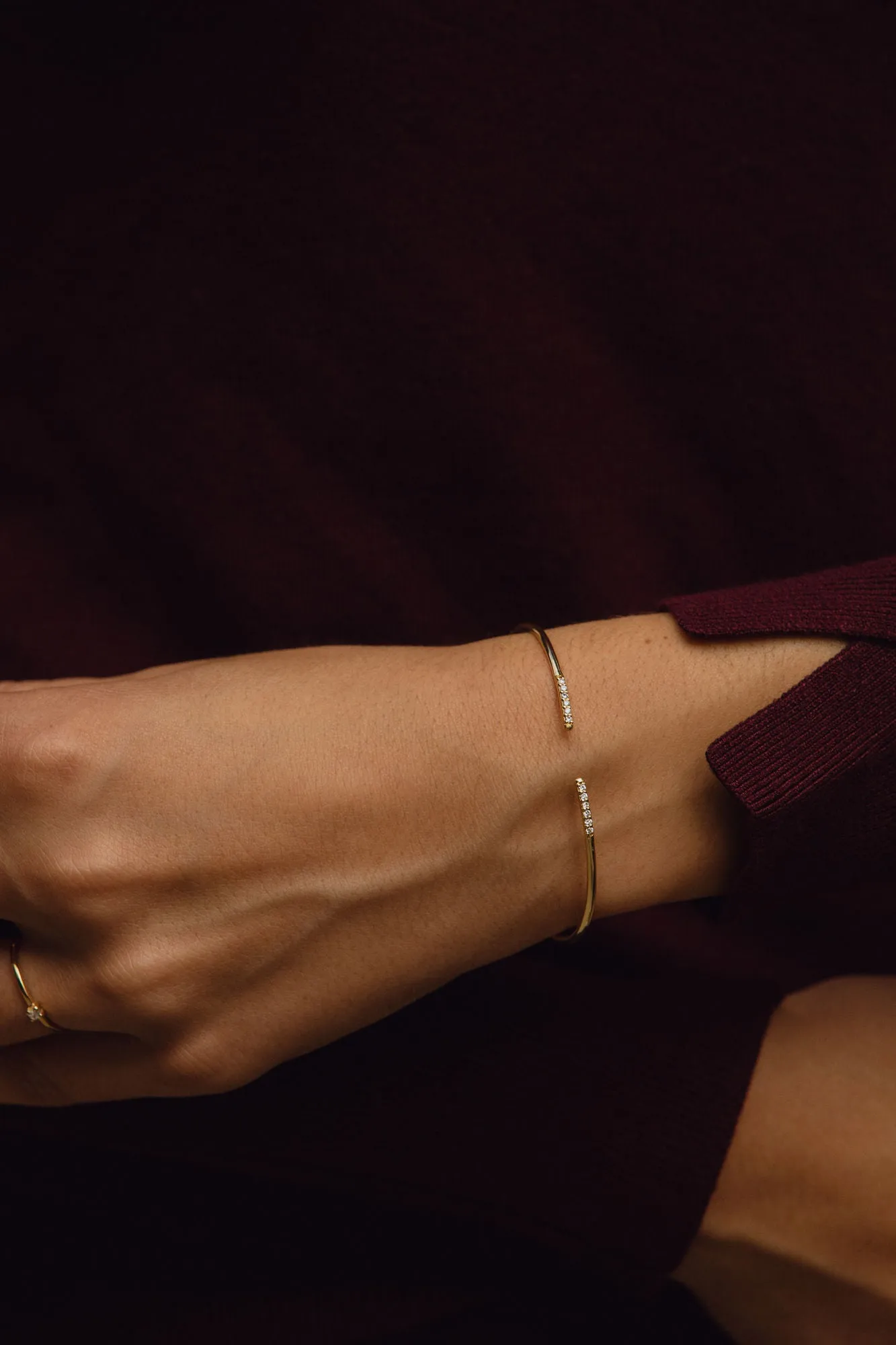 Line 18K White Gold Bracelet w. Lab-Grown Diamonds