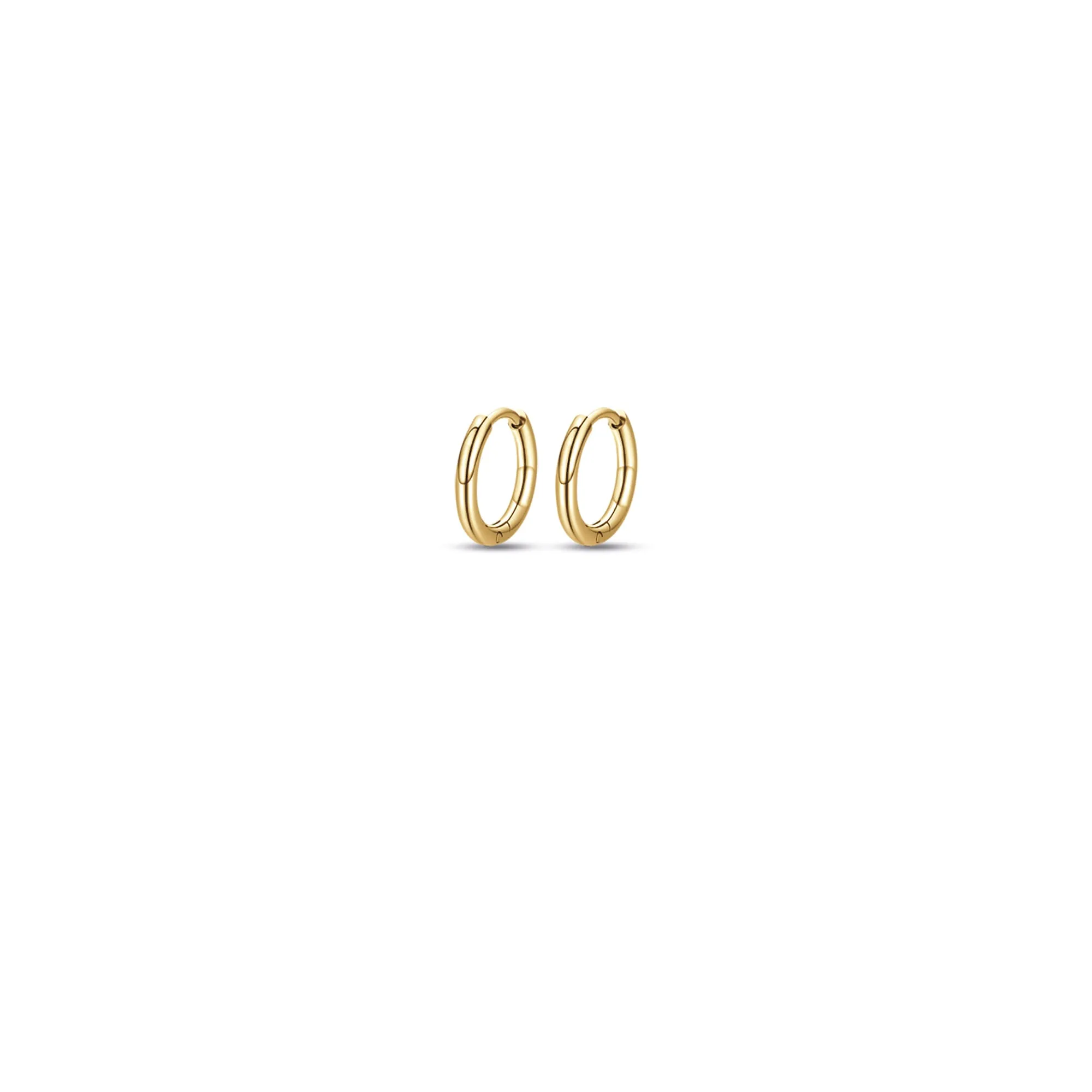 Luca Barra Ladies Hoop Earrings in Golden Steel 14mm