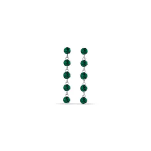 Luca Barra Ladies steel earrings with green crystals