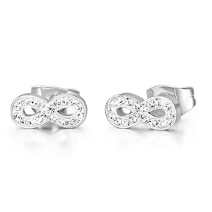 Luca Barra Ladies Steel Earrings with Infinity and Crystals