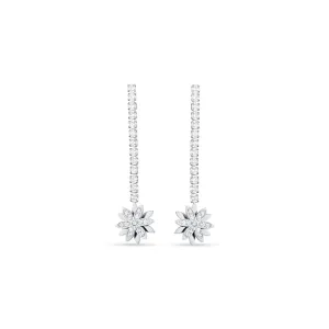 Luca Barra Ladies steel tennis earrings with rotating flower of life