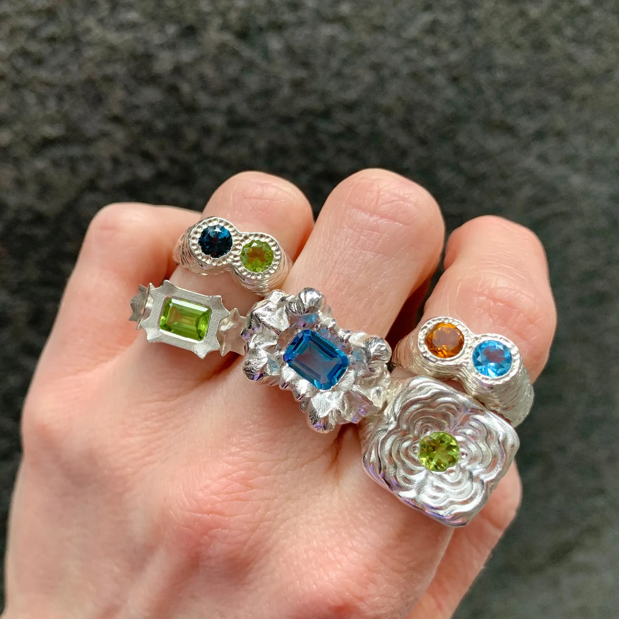M3DP Topaz & Citrine Double Ring Pieces of Eight
