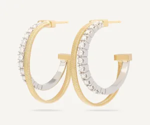 Marco Bicego Masai 18ct Yellow Gold Coil 0.65ct Diamond Earrings