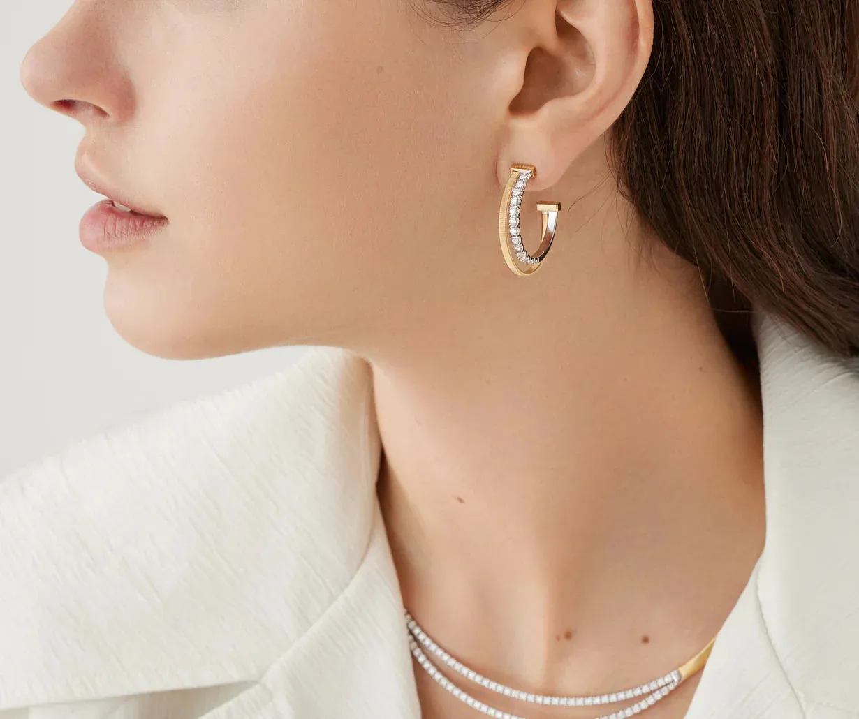 Marco Bicego Masai 18ct Yellow Gold Coil 0.65ct Diamond Earrings