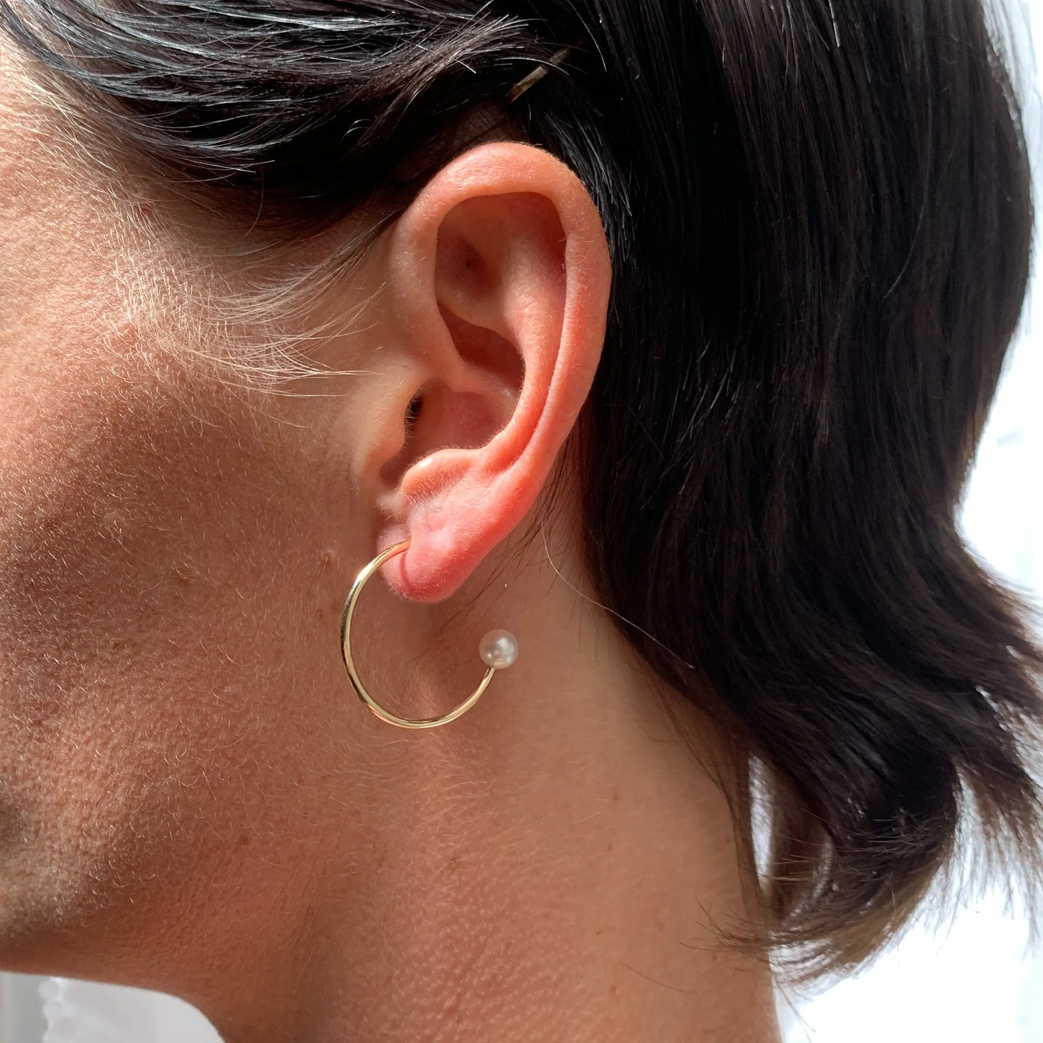 Medium Gold Charming Hoop   Charms Earrings Pieces of Eight