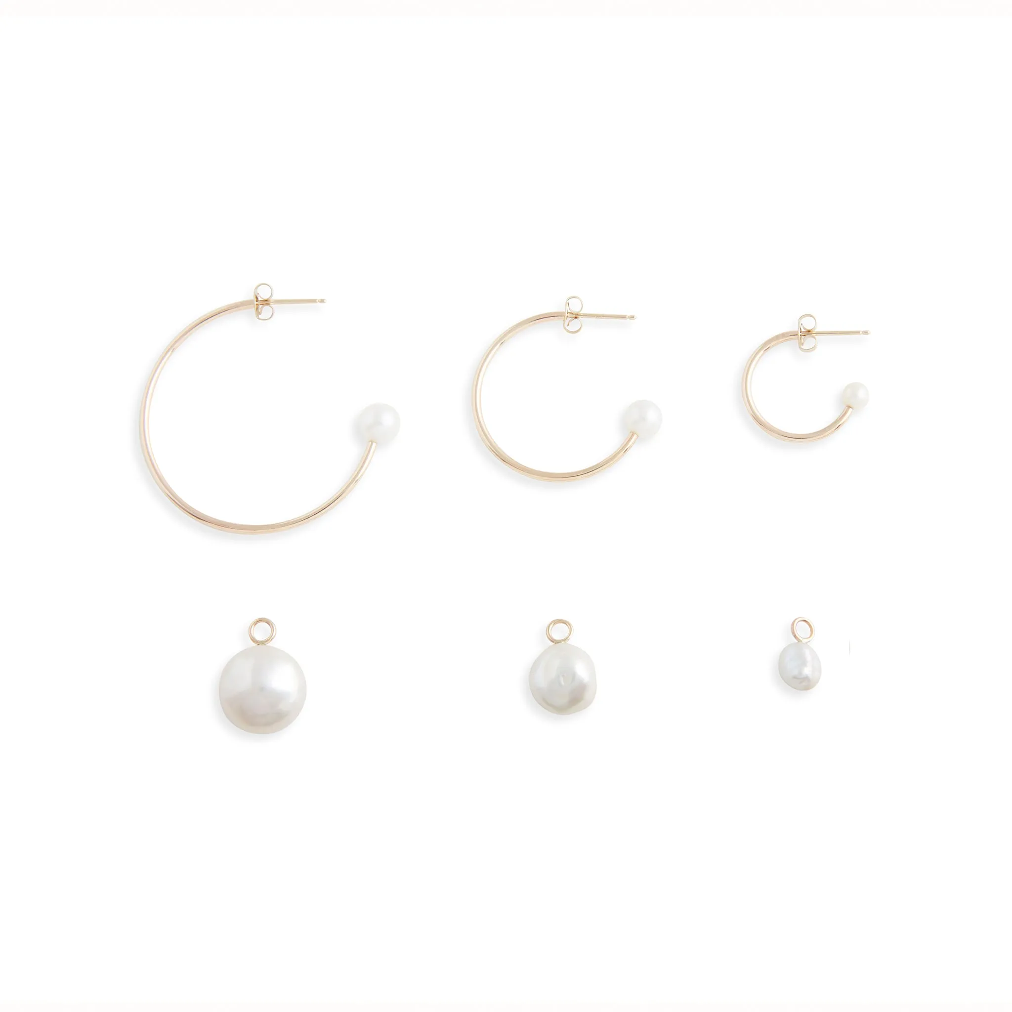 Medium Gold Charming Hoop   Charms Earrings Pieces of Eight