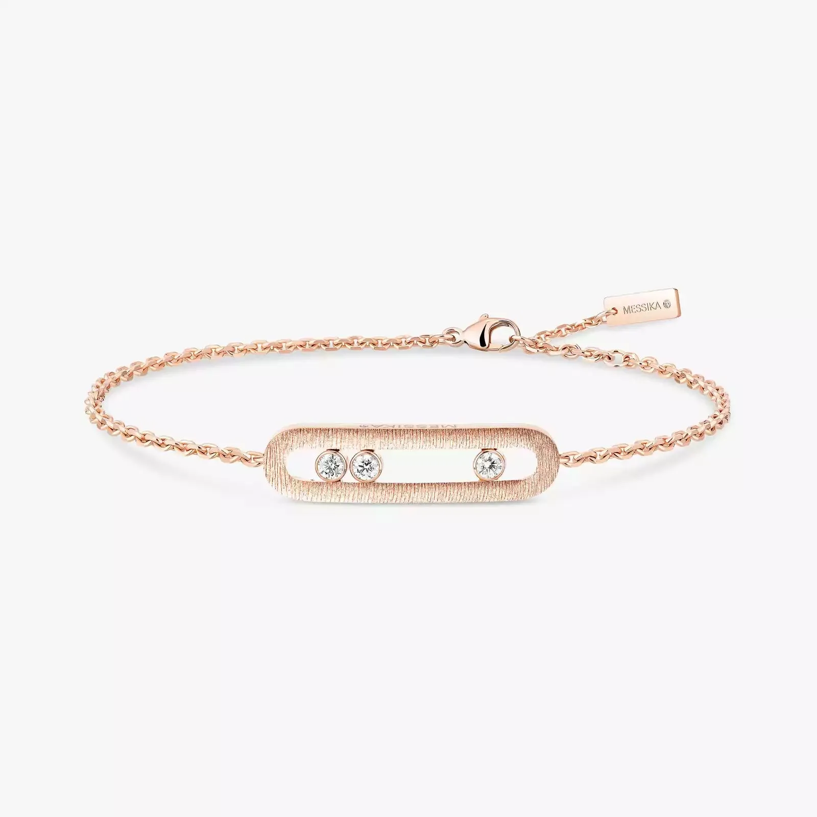 Messika Move Classique Ciselé 18ct Rose Gold 0.20ct Diamond Bracelet