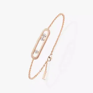 Messika Move Classique Ciselé 18ct Rose Gold 0.20ct Diamond Bracelet
