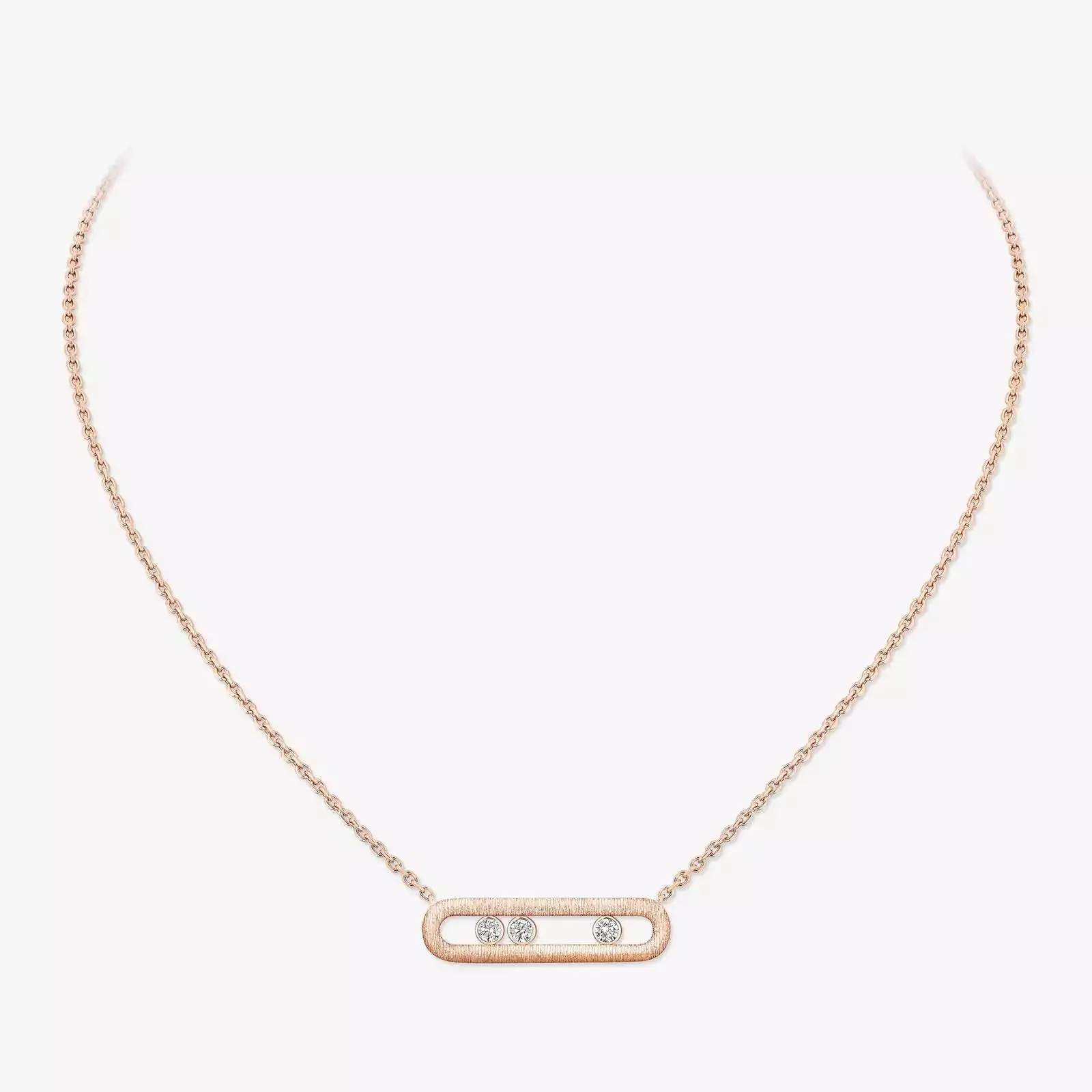 Messika Move Classique Ciselé 18ct Rose Gold 0.20ct Diamond Necklace