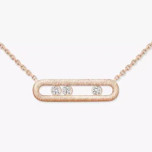 Messika Move Classique Ciselé 18ct Rose Gold 0.20ct Diamond Necklace