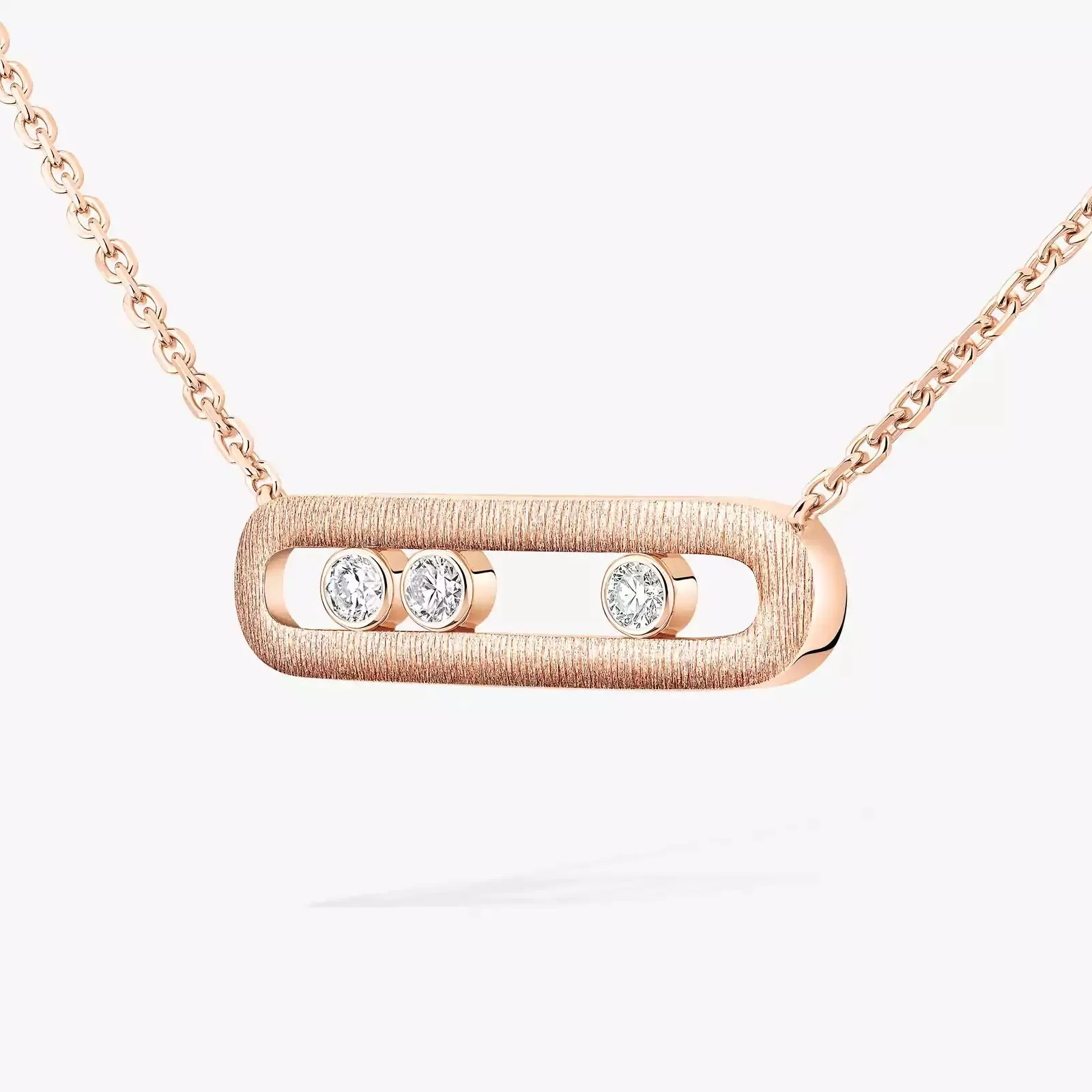 Messika Move Classique Ciselé 18ct Rose Gold 0.20ct Diamond Necklace