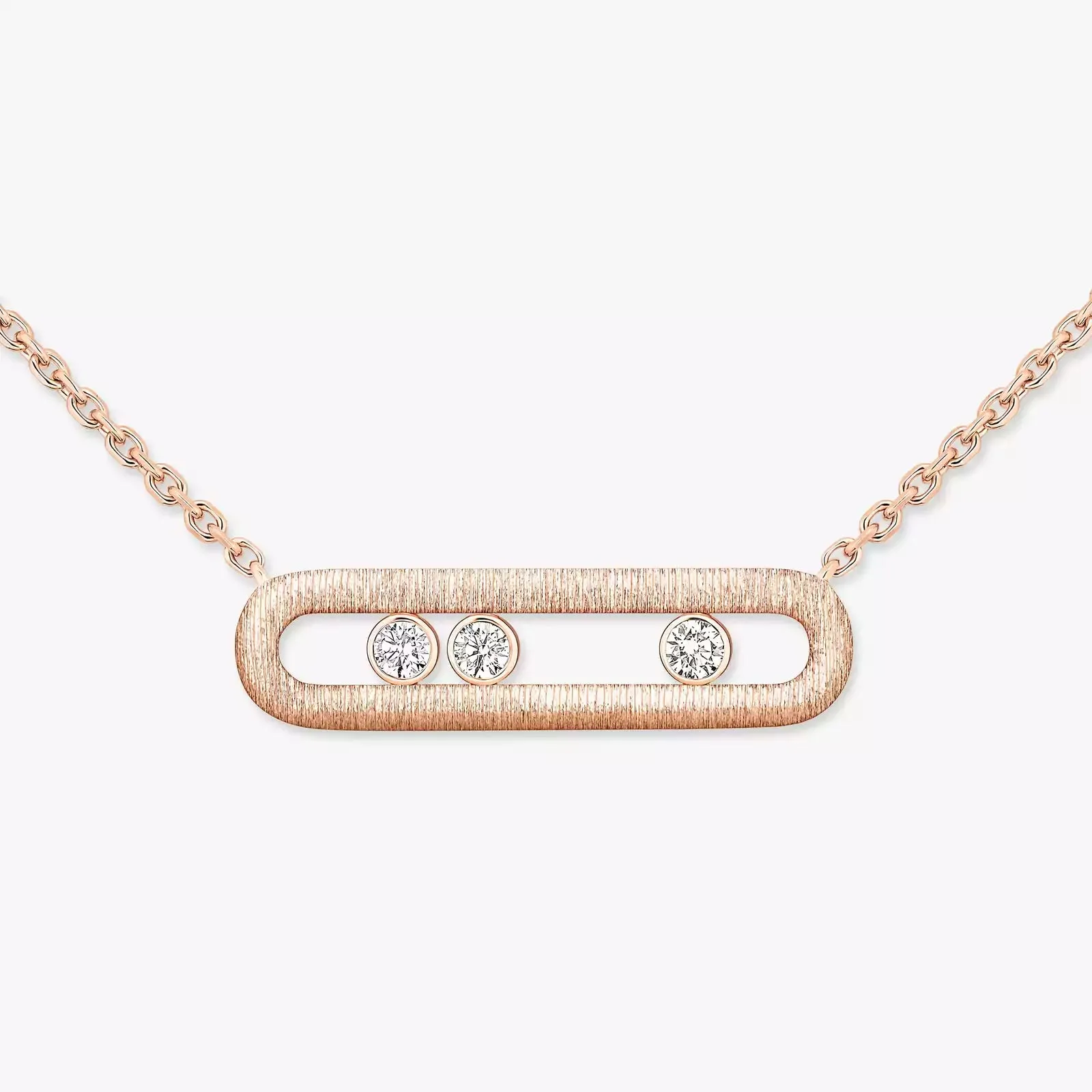 Messika Move Classique Ciselé 18ct Rose Gold 0.20ct Diamond Necklace