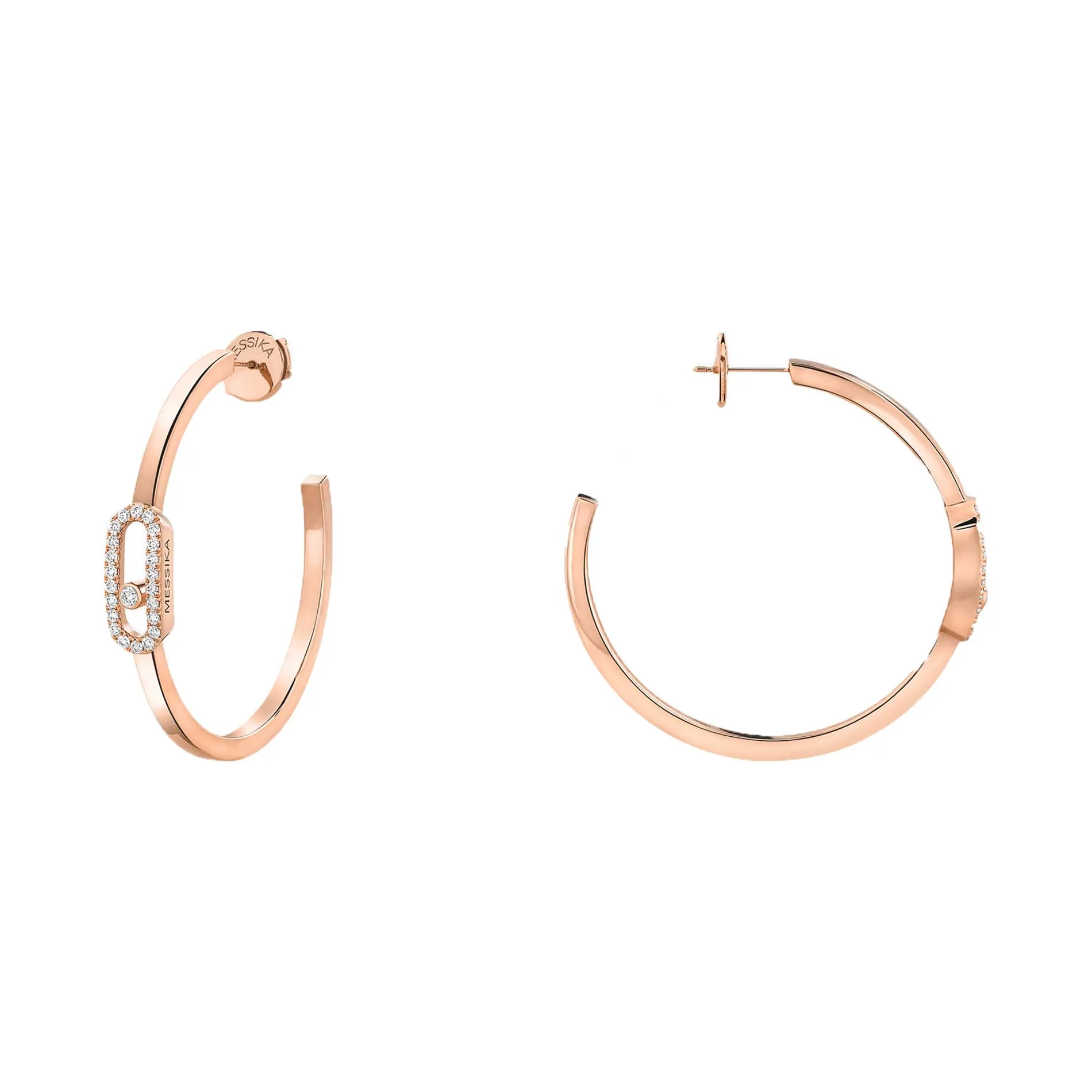Messika Move Uno 18ct Rose Gold Diamond Small Hoop Earrings
