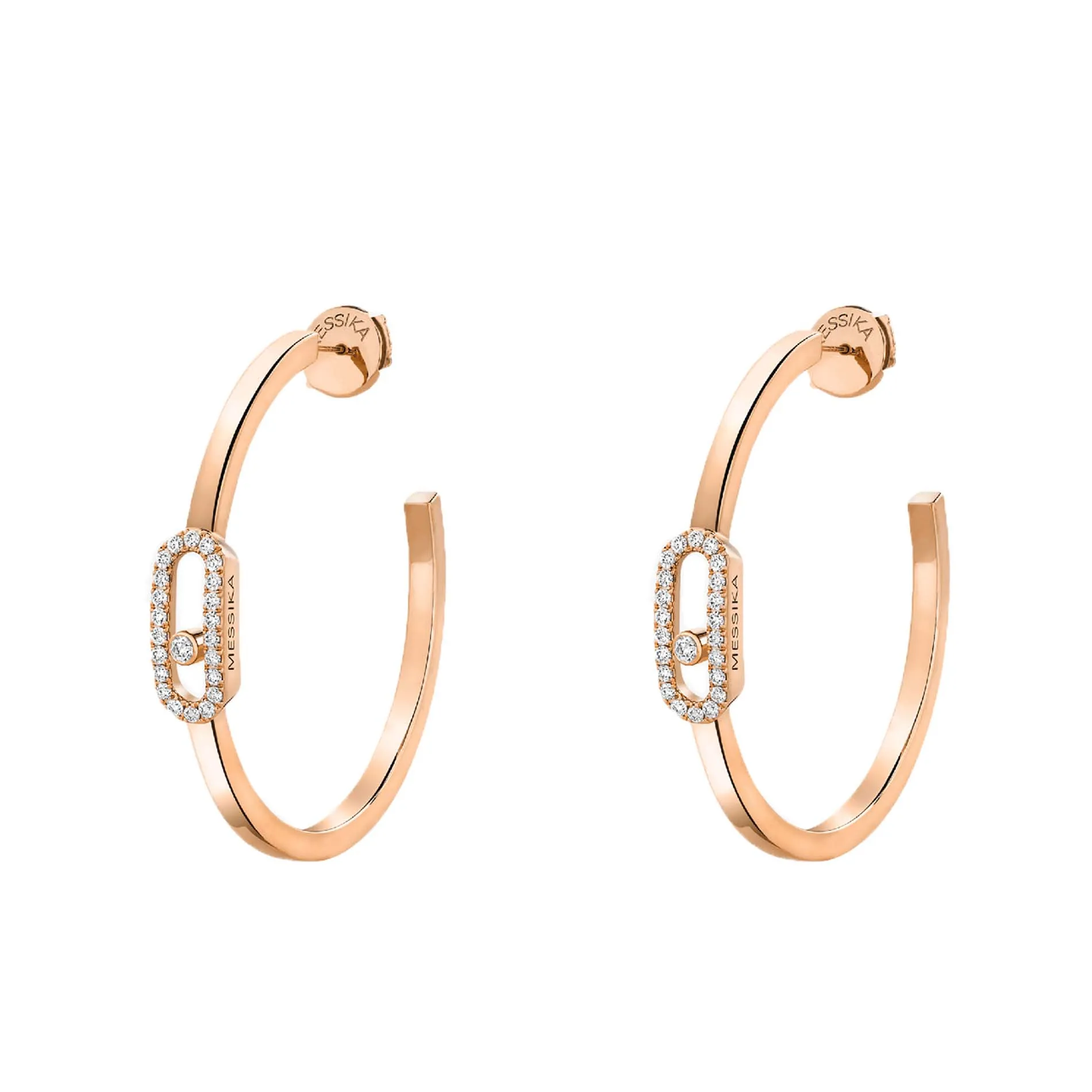 Messika Move Uno 18ct Rose Gold Diamond Small Hoop Earrings