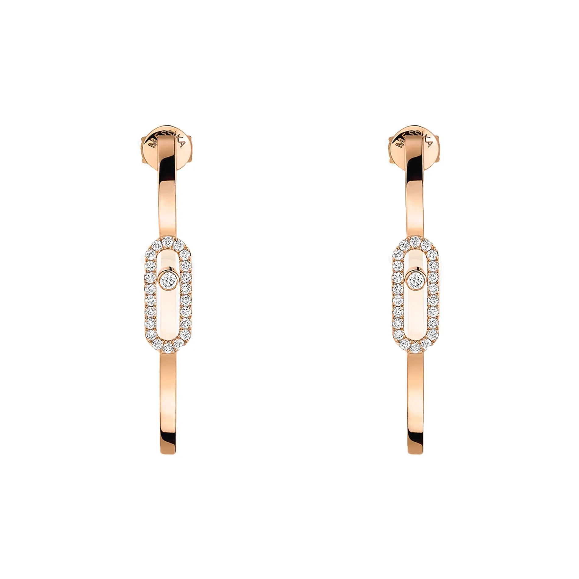 Messika Move Uno 18ct Rose Gold Diamond Small Hoop Earrings