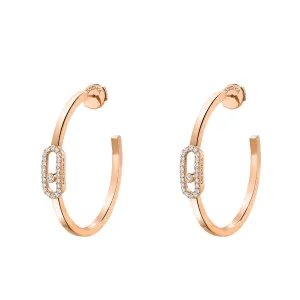 Messika Move Uno 18ct Rose Gold Diamond Small Hoop Earrings