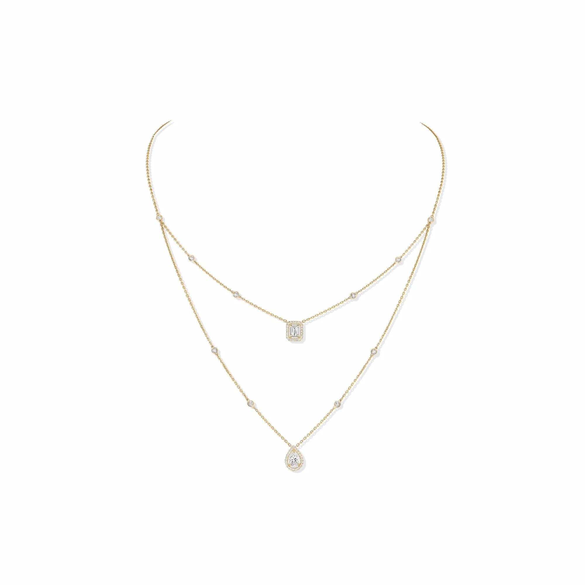 Messika My Twin 18ct Yellow Gold 1.24ct Diamond Two Row Necklace