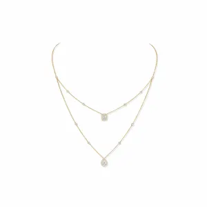 Messika My Twin 18ct Yellow Gold 1.24ct Diamond Two Row Necklace