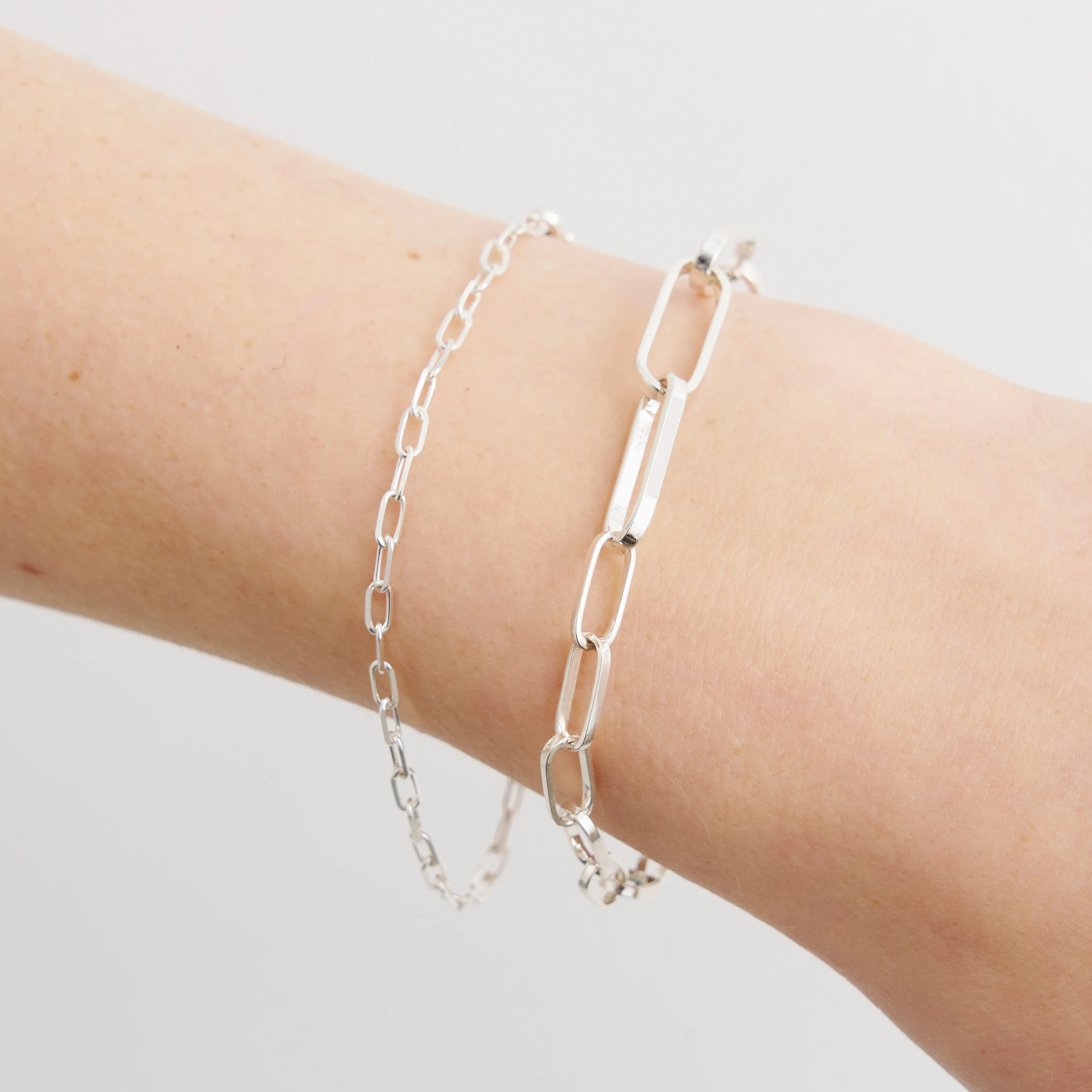 Mixed Link Medium Silver Bracelet Pieces of Eight