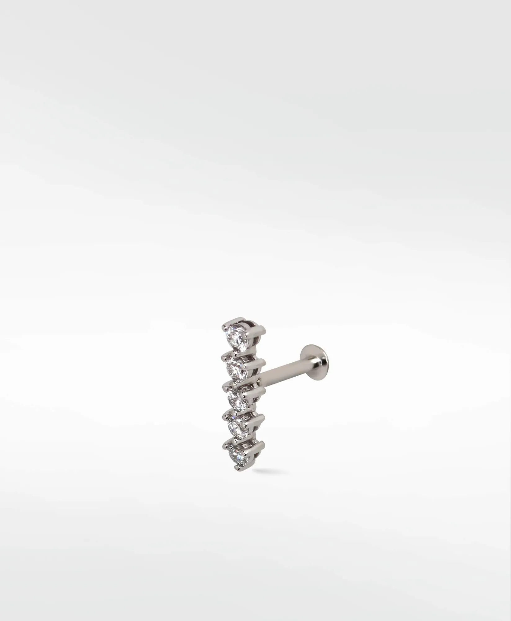 Modernist Tennis 14K Whitegold Stud w. Lab-Grown Diamond