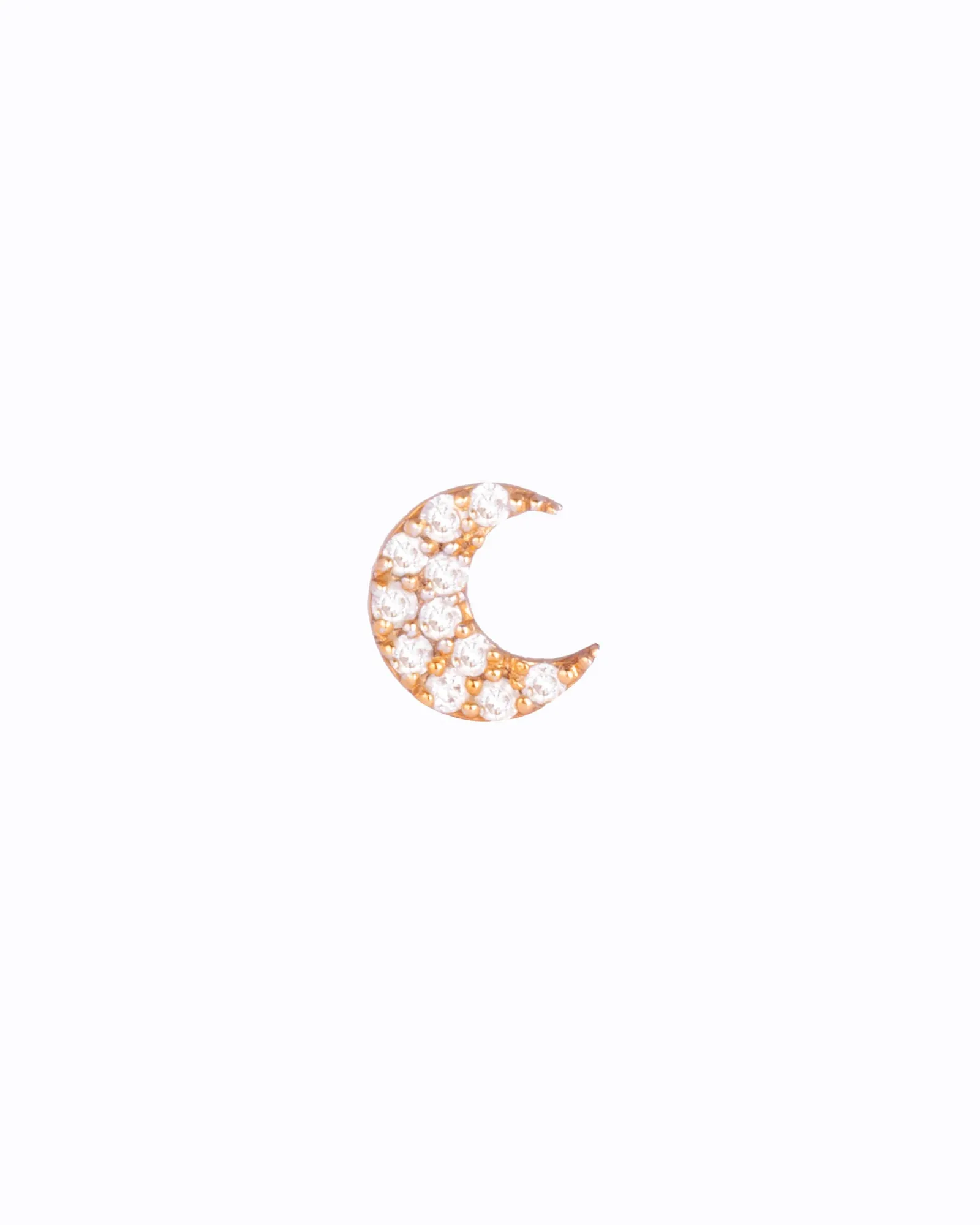 Moon 18K Gold, Whitegold or Rosegold Stud w. Diamonds