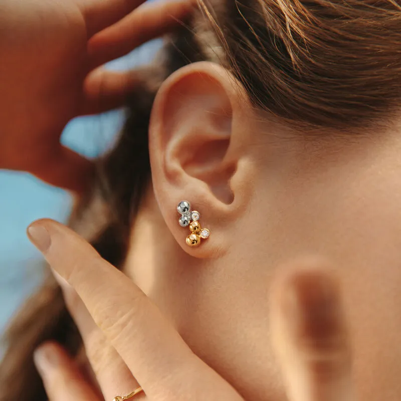 Moonlight Grapes Silver Studs w. Diamonds