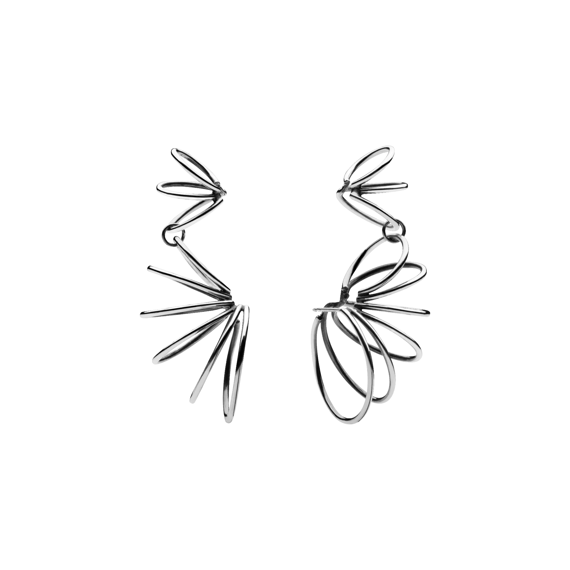 Multiple Small Hoop Earrings Silver