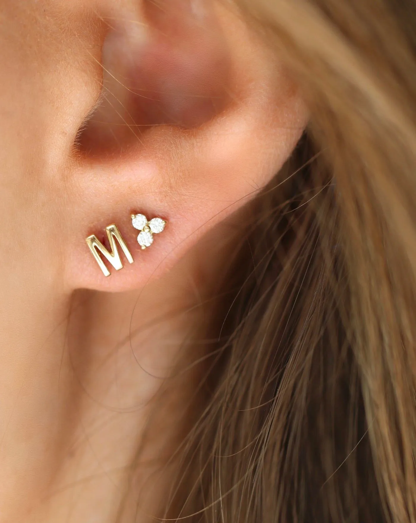 My C 18K Gold Stud w. Diamond