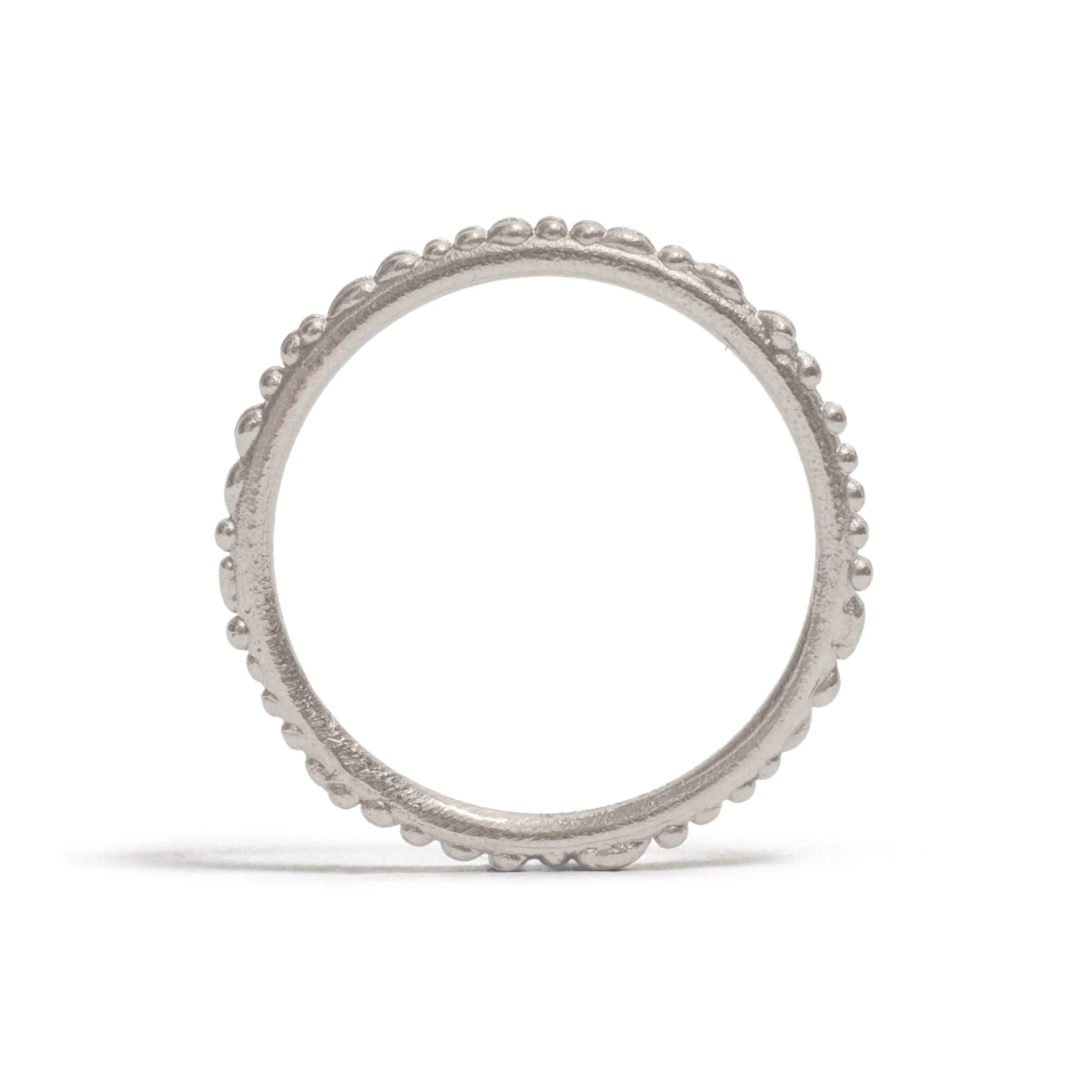 Narrow Beaded Wedding Ring Pieces of Eight