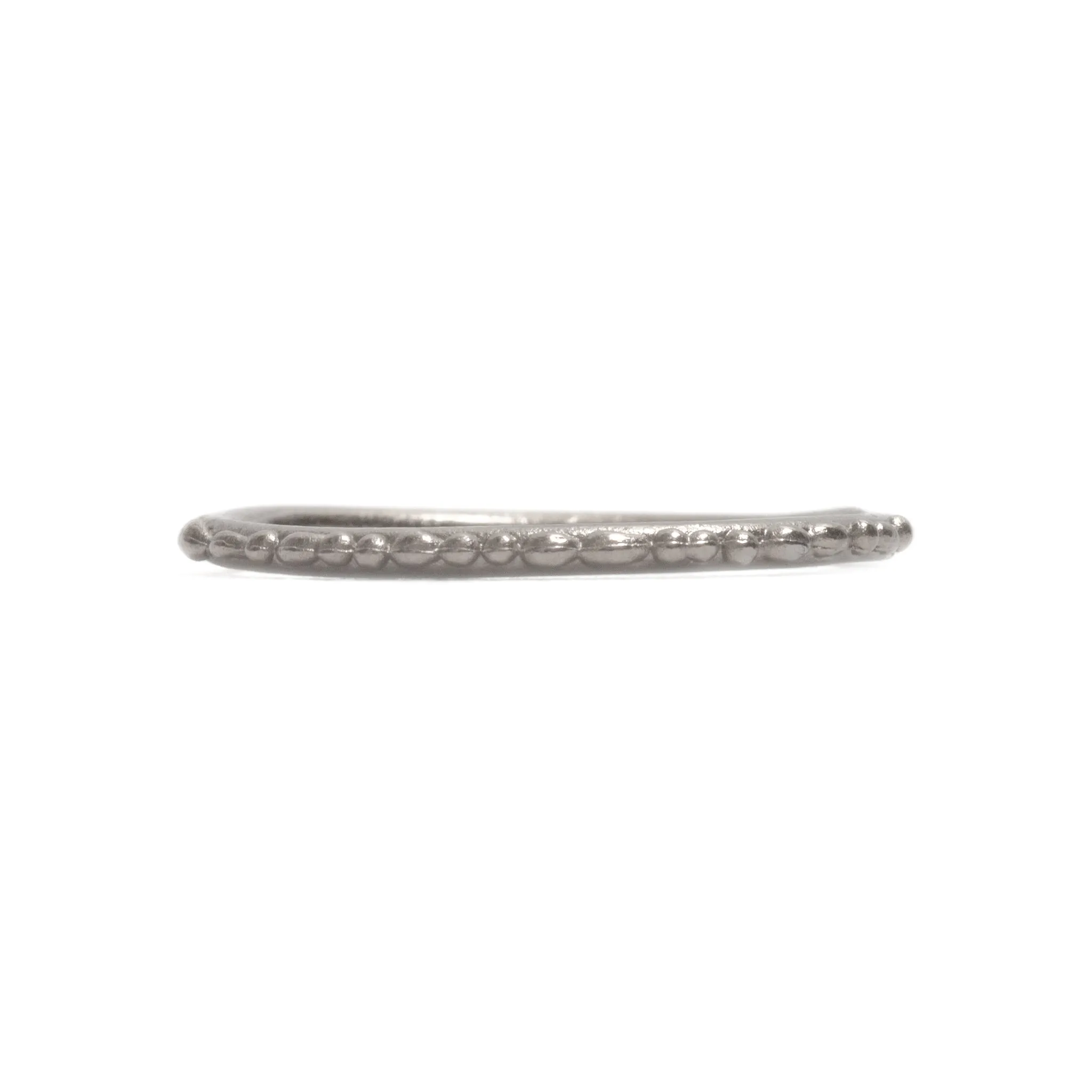 Narrow Beaded Wedding Ring Pieces of Eight