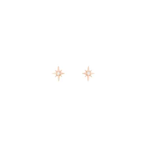North Star 18K Rose Gold Stud w. Diamond