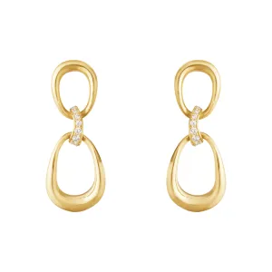 Offspring 18K Gold Earrings w. 0.05 ct. Diamonds