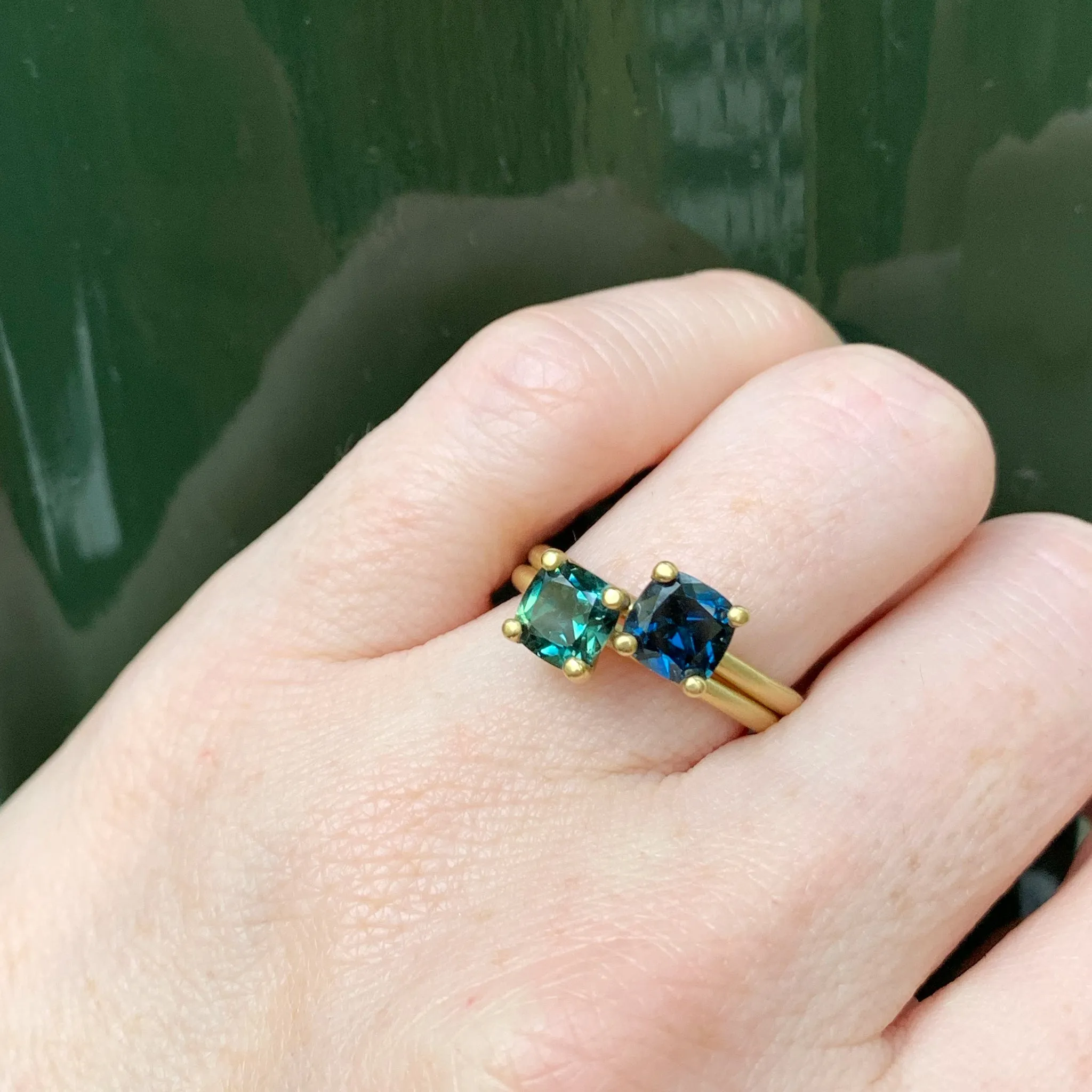 Ophir Green Sapphire Ring Pieces of Eight